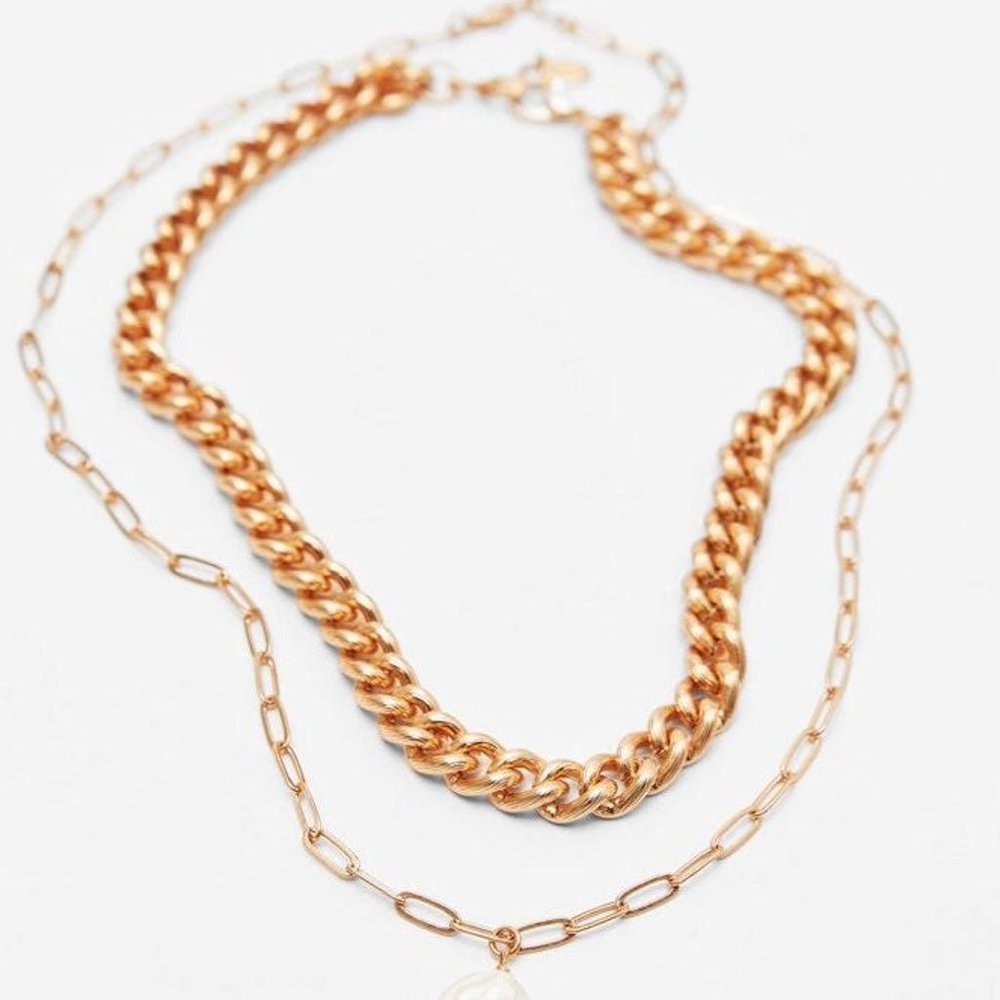 Zara Pack of Link Necklaces with Pearl - Picture 1 of 1